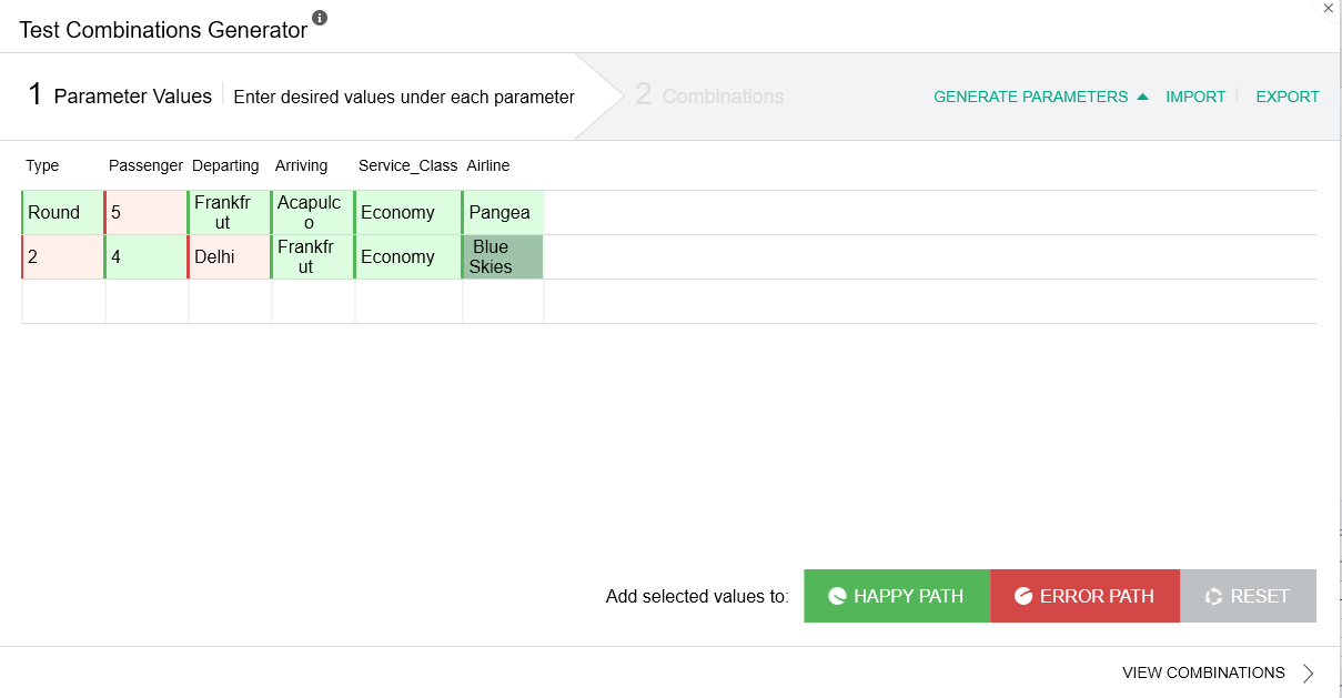 Unified Functional Test (UFT) 14: Test Combination Generator